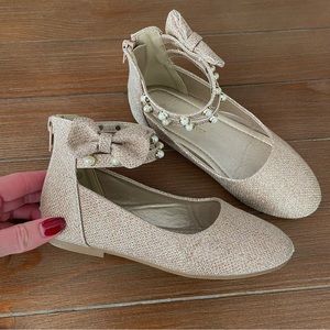 Panda Ninja Girls Gold Dress Shoes